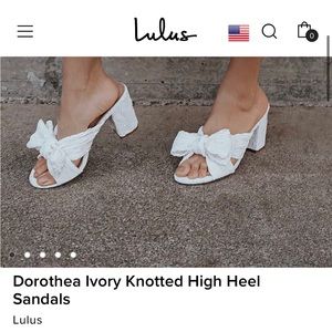 Dorothea Ivory Knotted High Heel Sandals